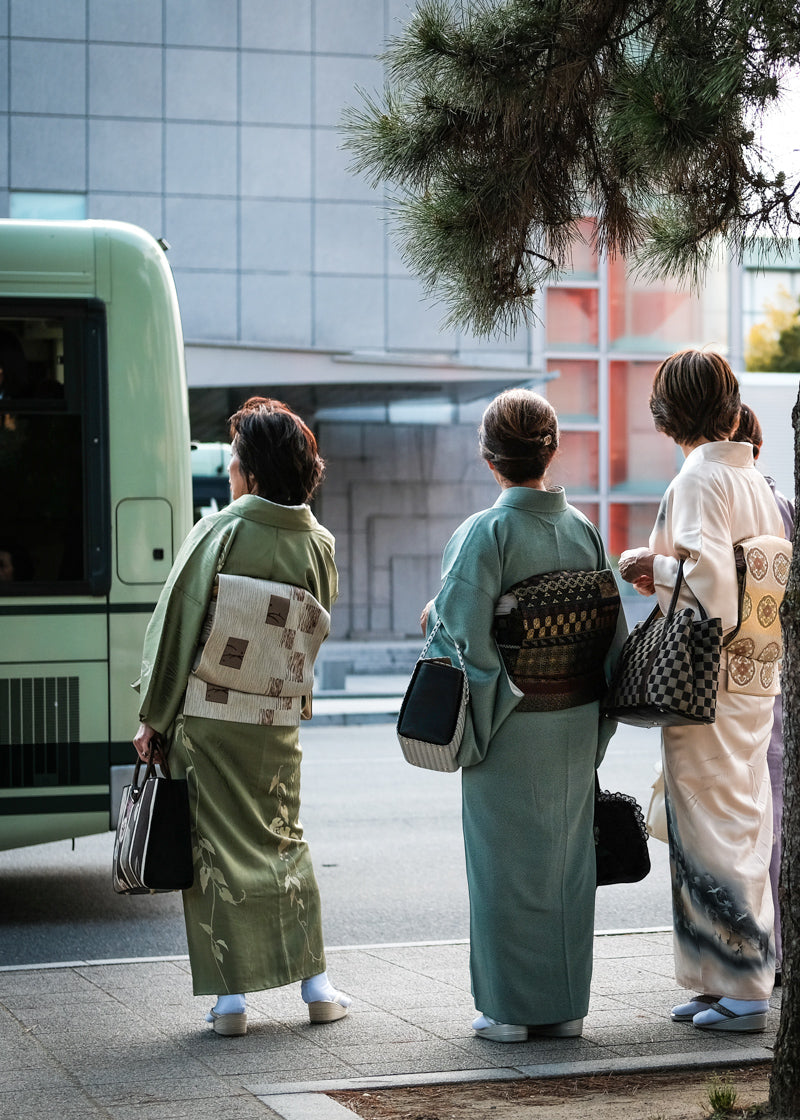 Kimonos At The Bus Stop